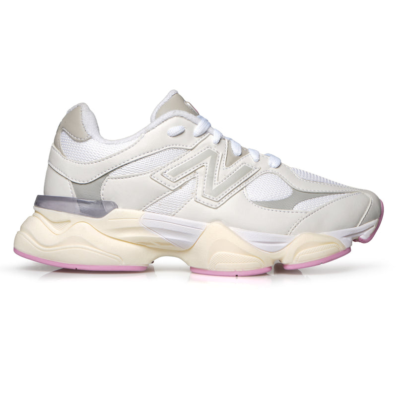 Tênis New balance 9060 (Branco/Cinza/Rosa Bebê)