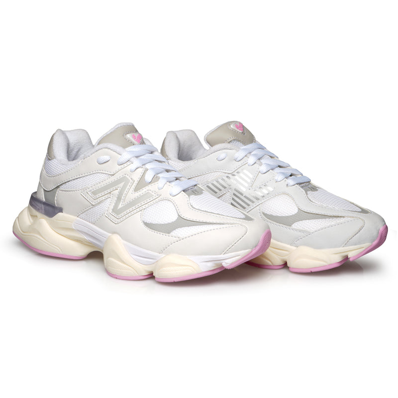 Tênis New balance 9060 (Branco/Cinza/Rosa Bebê)