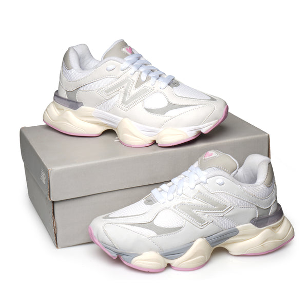Tênis New balance 9060 (Branco/Cinza/Rosa Bebê)