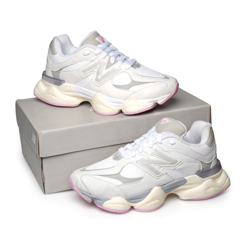 Tênis New balance 9060 (Branco/Cinza/Rosa Bebê)